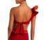 Фото #2 товара Johanna Ortiz Ayacucho Ruffle Reversible One Shoulder Bikini Top Red Size M