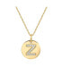 Фото #1 товара Suzy Levian Sterling Silver Cubic Zirconia Letter "Z" Initial Disc Pendant Necklace