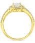 ფოტო #3 პროდუქტის Cubic Zirconia Oval Halo Engagement Ring in 14k Gold-Plated Sterling Silver