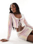 Фото #1 товара Aria Cove sequin tie front top co-ord in pink