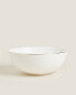 Porcelain salad bowl with gold rim