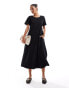 Threadbare jersey midi dress in black