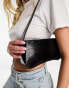 ASOS DESIGN curved base 90s croc shoulder bag in black