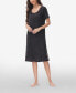 Фото #3 товара Women's Printed Short Sleeve Side Slit Sleep Dress High Point Shoulder