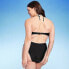 Фото #4 товара Women's Ring-Front Halter Monokini One Piece Swimsuit - Shade & Shore Black XL