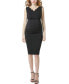 ფოტო #1 პროდუქტის Maternity Scalloped V-Neck Midi Dress