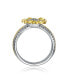 ფოტო #2 პროდუქტის RA White Gold Plated and 14K Gold Plated Cubic Zirconia Nature Inspired Ring