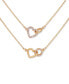 Фото #1 товара GUESS gold-Tone 2-Pc. Set Pavé Interlocking Heart & Circle Pendant Necklaces, 16" + 2" extender