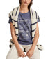 ფოტო #5 პროდუქტის Women's Paris Post Stamp Crewneck Cotton T-Shirt