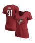 Фото #1 товара Women's Taylor Hall Garnet Arizona Coyotes Authentic Stack Name and Number V-Neck T-shirt
