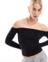 Фото #1 товара Stradivarius sculpt off shoulder top in black