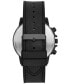 ფოტო #3 პროდუქტის Men's Quartz Three Hand Black Polyurethane Watch 48mm, Gift Set