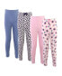 ფოტო #1 პროდუქტის Baby Girls Blossom Leggings, Pack of 4