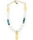 ფოტო #1 პროდუქტის Gold-Tone Jade & Turquoise Pendant Necklace, 16" +2" extender