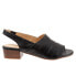 Фото #1 товара Trotters Nina T2225-001 Womens Black Wide Leather Heeled Sandals Shoes 6