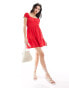 Rhythm raya cap sleeve beach mini dress in red Roter Sand, 42 - фото #2