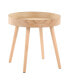 Фото #7 товара Pebble Mid Century Modern Side Table Set In Natural Wood