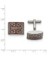 Stainless Steel Polished Koa Wood Inlay Rectangle Cufflinks