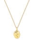 Фото #1 товара 18k Gold-Plated Stainless Steel Flower-Etched Pendant Necklace, 20" + 2-1/2" extender