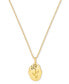 18k Gold-Plated Stainless Steel Flower-Etched Pendant Necklace, 20" + 2-1/2" extender