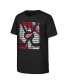 ფოტო #1 პროდუქტის Big Boys and Girls Black Detroit Red Wings Box T-shirt