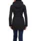 ფოტო #3 პროდუქტის Women's Belted Double Breasted Soft Shell Trench Coat With Detachable Hood