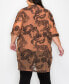 Фото #2 товара Plus Size Dragon Print Mesh Roll Sleeve Kimono Top