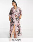 Фото #2 товара Hope & Ivy Plus kimono sleeve satin maxi dress in mauve