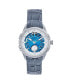 ფოტო #1 პროდუქტის Men Solstice Automatic Semi-Skeleton Leather Strap Watch - Gray/Blue