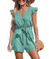 ფოტო #1 პროდუქტის Women's Navy Surplice Flutter Sleeve Romper