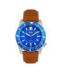 ფოტო #1 პროდუქტის Men Francis Leather Watch - Brown/Blue, 42mm