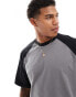 Jack & Jones super oversized raglan t-shirt in dark grey & black