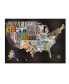 Фото #1 товара Masters Fine Art 'USA License Plat Map on Black Wood' Canvas Art - 24" x 32"