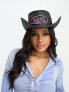 Von Dutch Anna straw cowboy hat in black