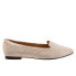 Trotters Harlowe T1707-134 Womens Beige Leather Slip On Loafer Flats Shoes 9.5