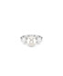 Crystal Pearl, Round Cut, White, Rhodium Plated Matrix Ring