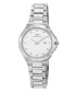 ფოტო #1 პროდუქტის Victoria Stainless Steel Silver Tone & White Women's Watch 1242AVIS