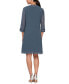 ფოტო #2 პროდუქტის Women's Embellished-Neck Long Overlay Jacket Dress