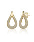 14K Gold Plated Cubic Zirconia Raindrop Front-Facing Mini-Hoop Earrings