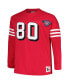 Фото #2 товара Men's Jerry Rice Scarlet San Francisco 49ers Big and Tall Cut and Sew Player Name and Number Long Sleeve T-shirt