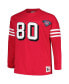 ფოტო #2 პროდუქტის Men's Jerry Rice Scarlet San Francisco 49ers Big and Tall Cut and Sew Player Name and Number Long Sleeve T-shirt