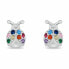 Фото #2 товара Ladybug silver earrings with colored zircons EA1103WRBW