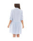 Sam Stripe Button Through Dress Sky Blue/White