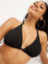 Ivory Rose Fuller Bust mix and match triangle bikini top in black crinkle