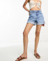 Mango denim mom shorts in mid blue