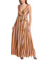 Badgley Mischka Stripe Gown Women's Pink 0