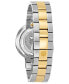 ფოტო #3 პროდუქტის Women's Rubaiyat Diamond (1/4 ct. t.w.) Two-Tone Stainless Steel Bracelet Watch 35mm