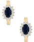 Фото #3 товара Sapphire (1-1/5 ct. t.w.) & Diamond (1/4 ct. t.w.) Hoop Earrings in 14k Gold (Also in Emerald & Ruby)