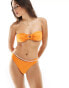 Brave Soul strapless bikini top with removable cups in orange