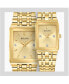 ფოტო #6 პროდუქტის Men's Futuro Diamond-Accent Gold-Tone Stainless Steel Bracelet Watch 30x45mm